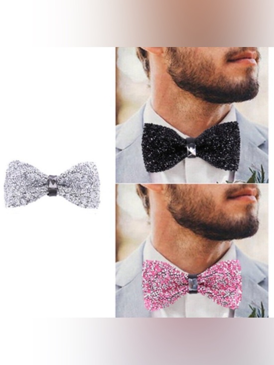 Other - NEW Rhinestone Glitter Bow-Tie - Adjustable & Multiple Colors Available!